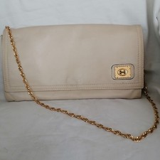 Borsa in pelle bianca / panna vintage
