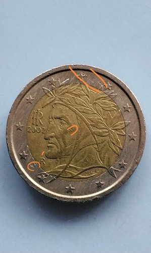Moneta euro dante - moneta, 2
