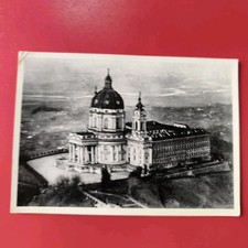 SUPERGA LA REALE BASILICA VISTA AEROPLANO CARTOLINA BIANCO E NERO MAI SPEDITA