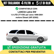 Tagliando per LANCIA Lybra SW 1.9 JTD 77 kw Diesel 1999-2001 - 5 Lt di olio +...