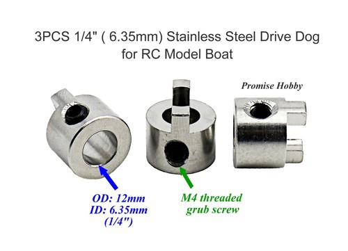 3pcs acciaio inox - acciaio, 1/4"