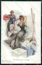 Artista Firmato H. Fisher Reinthal 102 The American Girl France cartolina XP8518