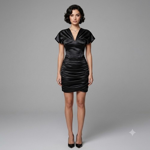Leau black satin ruched corset - leau,