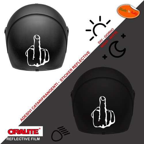 Adesivi casco rifrangenti dito