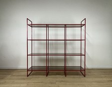 Libreria metallo rossa vetro anni 70’ vintage design