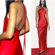 Maxi abito Zara rosso raso