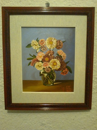 Quadro con fiori dipinto - quadro,