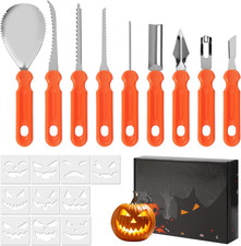 Kit Intaglio Zucca Halloween, 20 Pezzi Set Di Utensili in Acciaio Inossidabile p