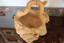 Particolare vaso portafrutta centrotavola in legno solido - robusto kg 3,7