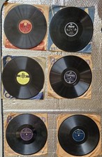 Sei dischi vinile 78 giri musica varia anni 20-40