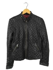 SCHYIA Giacca in pelle Donna Giacca Taglia IT 42 nero stile stravagante