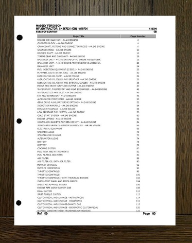 Manuale ricambi trattore - ricambi,