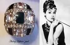 ANELLO FASCIA-BOMBE'<AUDREY HEPBURN> '60s BRILLANTI, OPALI, LEGA ARGENTO-PLATINO