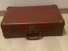 Vintage Valigia marrone in cartone rinforzato,con inserti in metallo.Anni 50