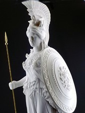 Statua scultura in marmo fuso dea greca romana Athena Minerva 27,56 in