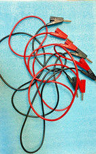 Lot de 4 Cordons Fiches Bananes 4mm avec Repiquage Radiall 1M et 0.5M  ( 4D1 )