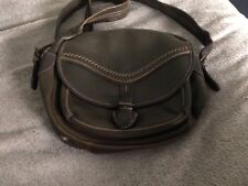 Borsa vera pelle marrone Pellicano vintage tonda con tracolla postina