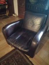 Poltrona marrone in cuoio 