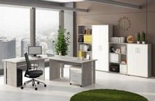 Set completo mobili da ufficio studio armadi scrivanie librerie bianco grigio