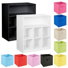 Libreria legno larga cubi - libreria,