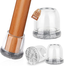 18Pcs Gommini per Sedie Rotondi, Feltrini per Sedie Silicone, Trasparente Coprig