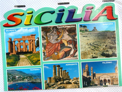 Cartolina sicilia fustellata - cartolina,