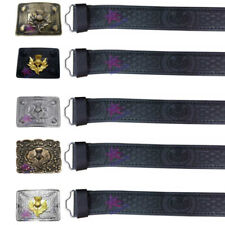 Cinture kilt CC nere in vera pelle cardo scozzese in rilievo con fibbia per cintura