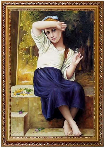 Quadro olio ragazza marguerite - olio,