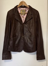 Giacca di pelle marrone La Martina Argentina taglia 3  