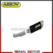 Terminale Scarico + Raccordo Arrow Thunder Allu Nero per KTM Duke 125 2017 2020