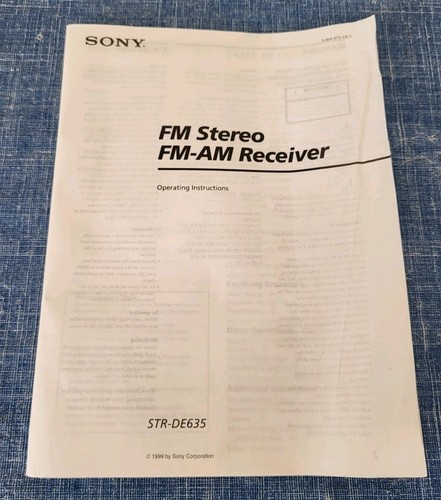 Sony str de635 - •, manuale