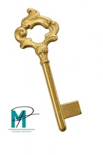 Chiave Interamente In Ottone Per Mobili O Porte D’epoca Vintage Stile Barocco