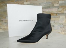 Emporio Armani 36,5 Stivaletti Babbuccie Raso Scarpe Nero Nuovo Origin.