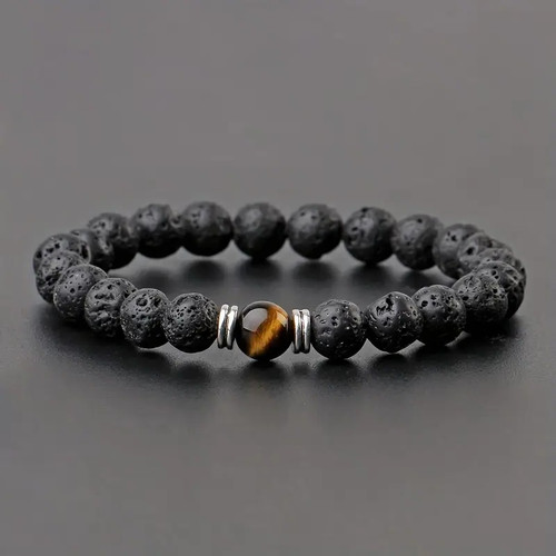 Bracciale perle pietra - bracciale, in