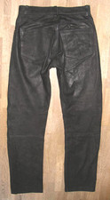 -BLU ACCIAIO- Jeans In Pelle /