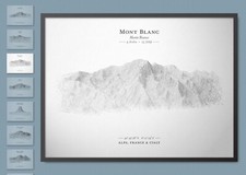 Poster schizzo Mont Blanc /