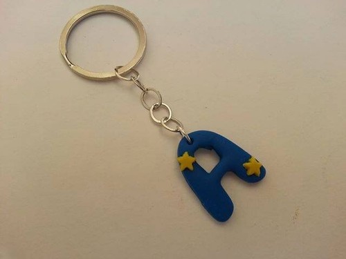 Portachiavi fimo lettera - portachiavi,