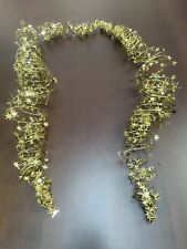 GHIRLANDA FESTONE DORATO NATALIZIO A SPIRALE CON STELLINE CIRCA 2 m ESTENSIBILE