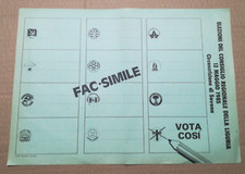 Facsimile scheda elettorale