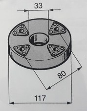 FIAT 18R - 25R - 250 -300/ GIUNTO TRASMISSIONE SPESSORE 24mm/ TRANSMISSION JOINT