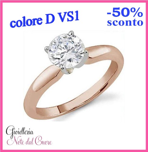 Anello solitario oro rosa - solitario,