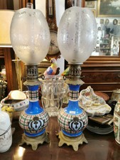 antica coppia lumi petrolio