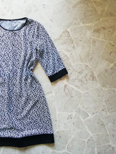 Abito stretto ginocchio maniche a 3/4 fantasia bianco e nero da donna, tg. S, M