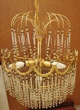 lampadario con pendenti di cristallo vintage + 2 abat jour