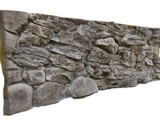 SFONDO ACQUARIO 3D PER ACQUARIO PARETE POSTERIORE GRIGIO ROCCIA POLI DECORAZIONE RESINA