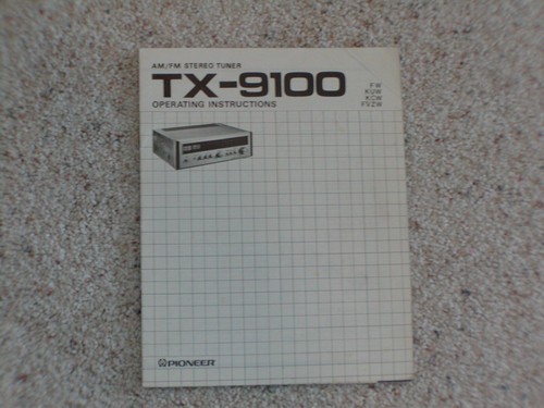 Manuale pioneer 9100 - pioneer, tx-9100