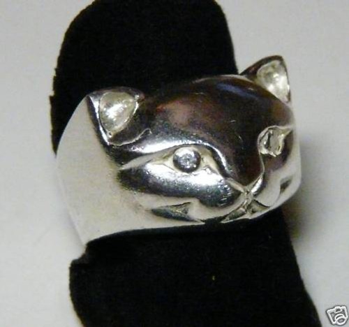 Anello testa gatto 925 - anello, 925*