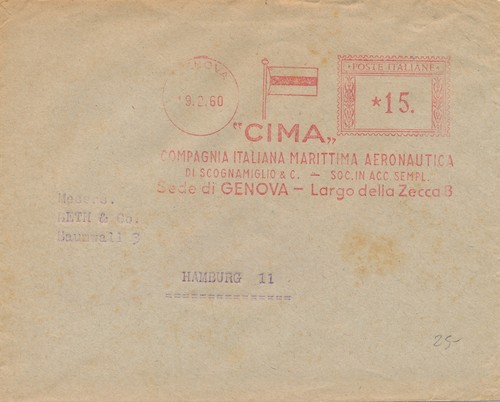 Italia 1960 busta affrancatura - busta,