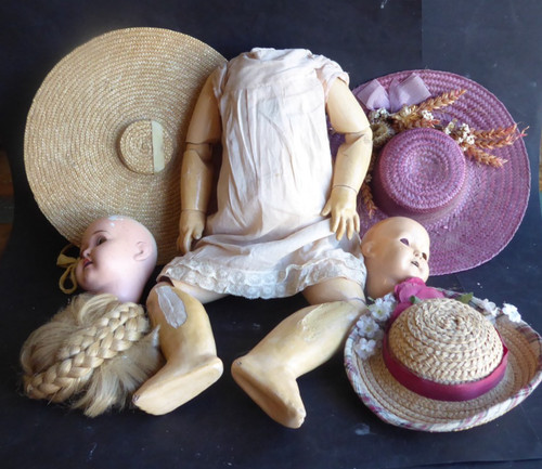 Lot pieces poupee ancienne - pieces,