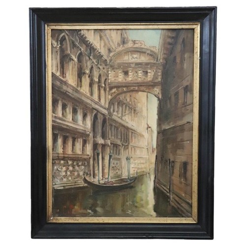 Dipinto olio tela venezia - olio, su
